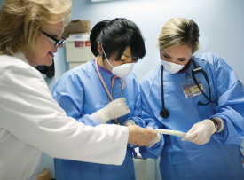 nursing students in scrubs
