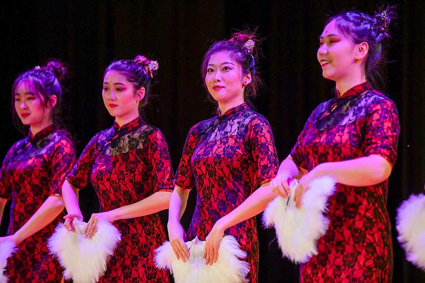 young women in traditional dress