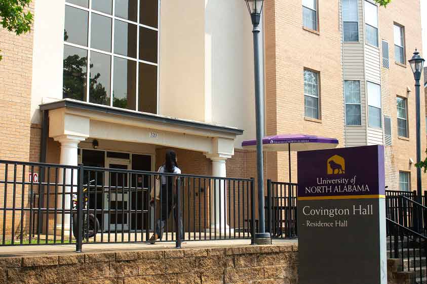 Brick residence hall