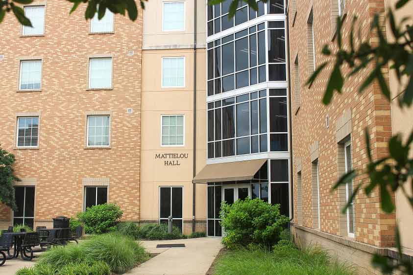Brick residence hall