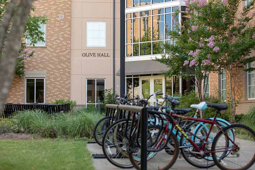 Brick residence hall